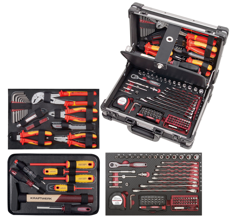 Kraftwerk Profi-Alu-Werkzeugkoffer KW VDE 123-tlg.